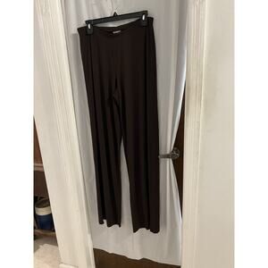 j jill wearever collection Brown Knit Wide Leg Pull On Pants Sz S Tall